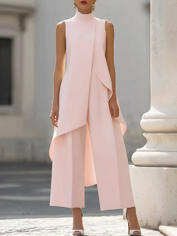 Iverra - Asymmetrical Front Panel Woven Jumpsuit