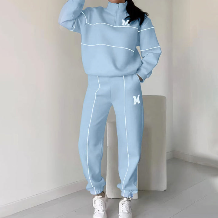 Rilena - Side Stripe Jersey 2-Piece Sweatshirt Set