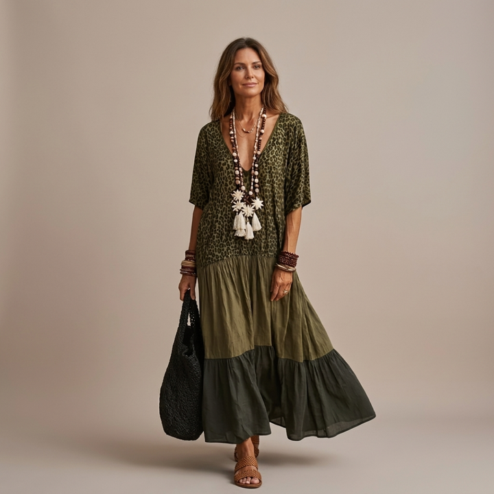 Relina - Tiered Woven Boho Maxi Dress