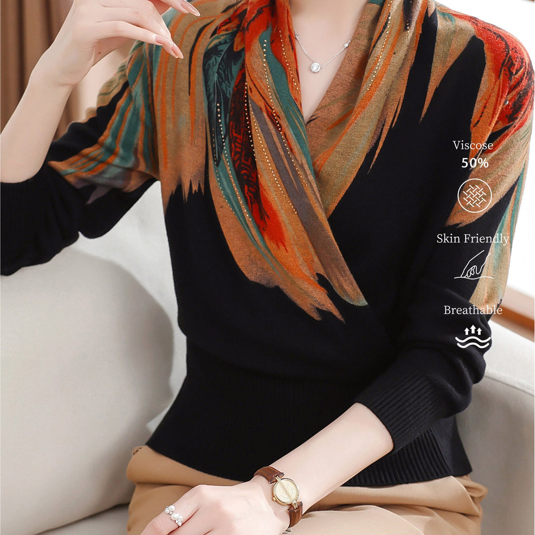 Rilena - Rhinestone Viscose Knit Sweater