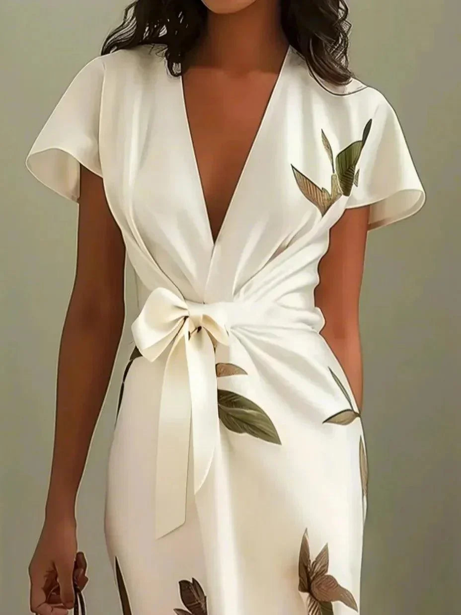 Ilyra - Wrap-Front Polished-Finish Dress