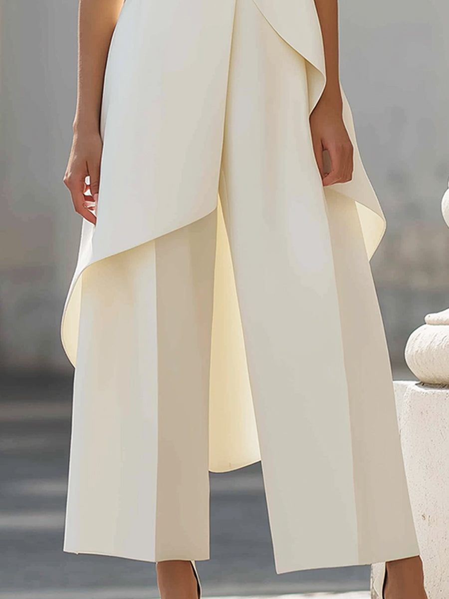 Iverra - Asymmetrical Front Panel Woven Jumpsuit