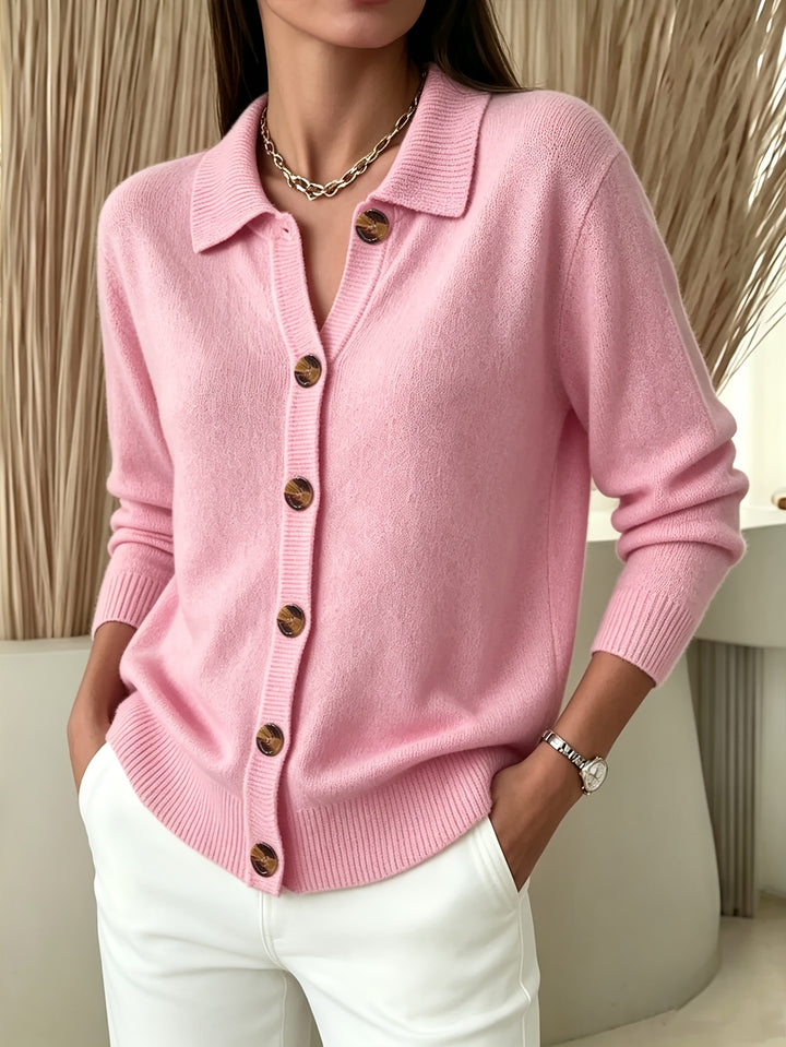 Relani - V-Neck Rib-Knit Cardigan