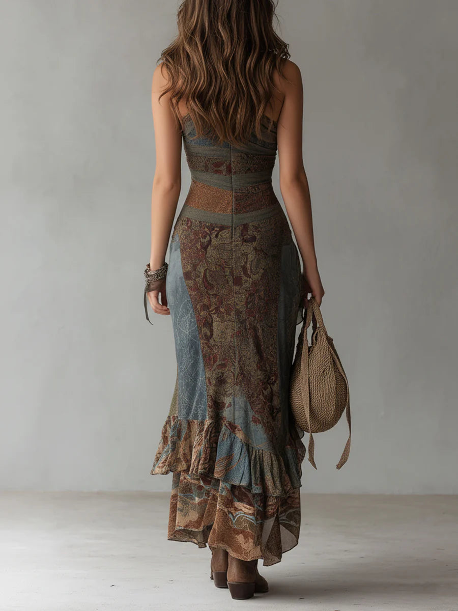 Nevara - One-Shoulder Viscose Maxi Dress