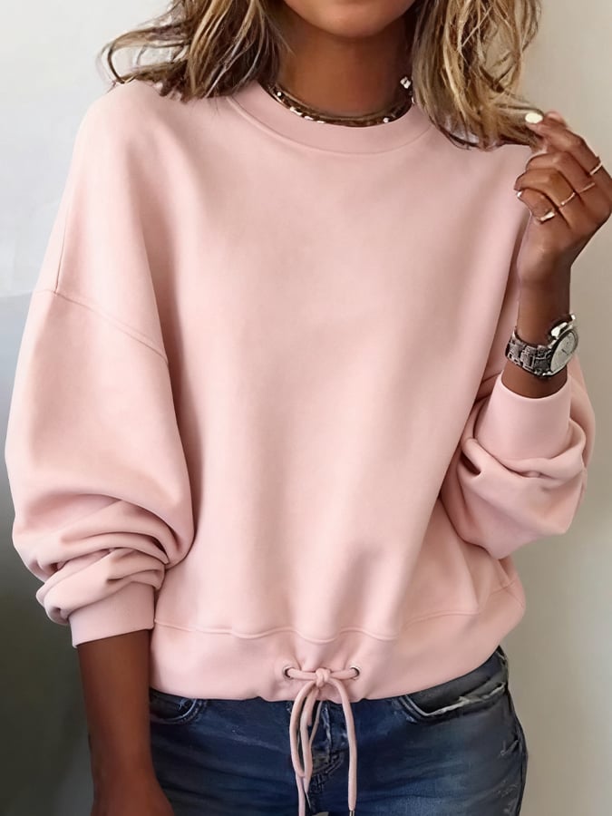 Mevara - Round Neck Jersey Sweatshirt