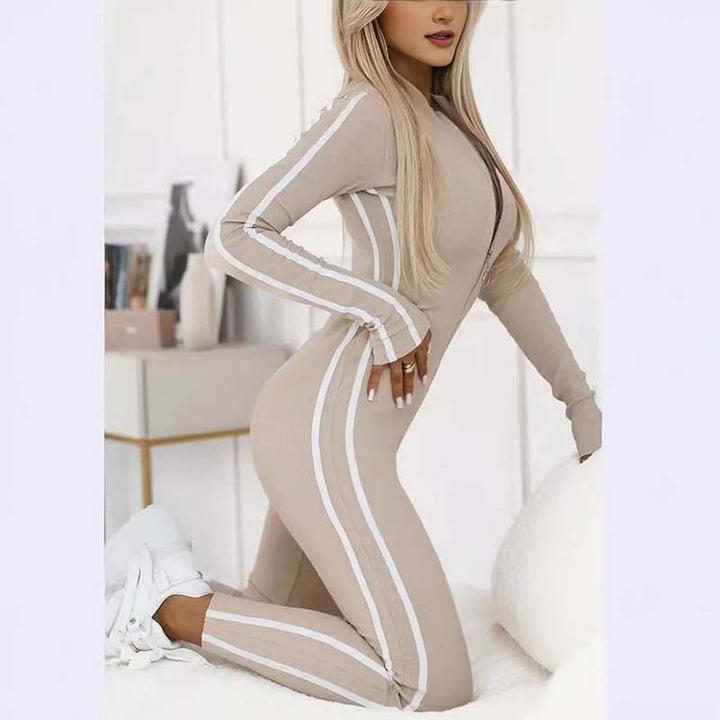 Vayla - Contrast Side-Stripe Stretch Jersey Jumpsuit