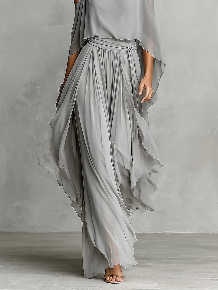 Arlise - Off-Shoulder Chiffon Set