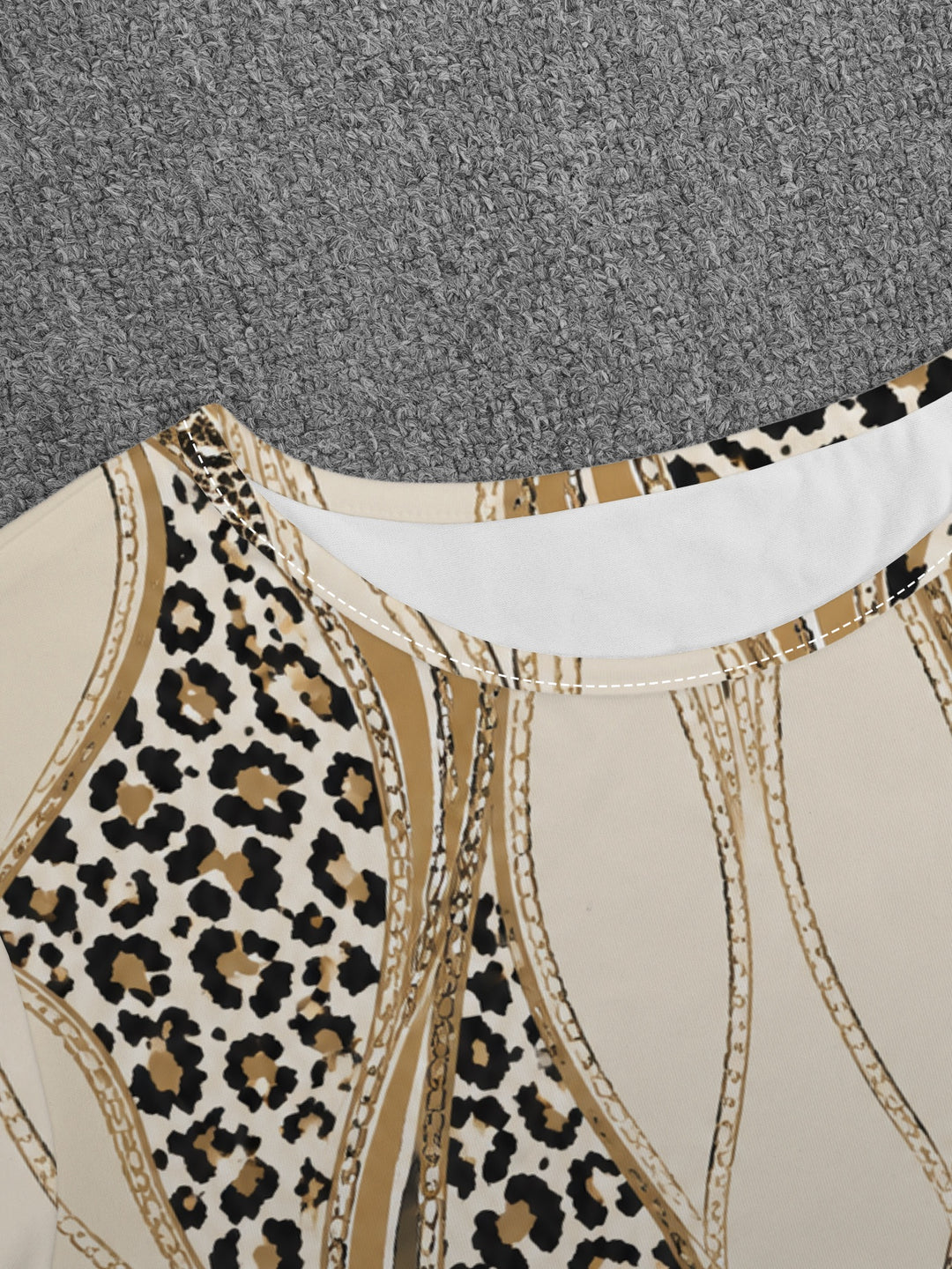 Elaren - Chain-Link Leopard Print Jersey T-Shirt