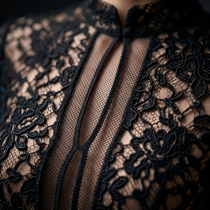 Mireva - Front Cutout Lace Mini Dress