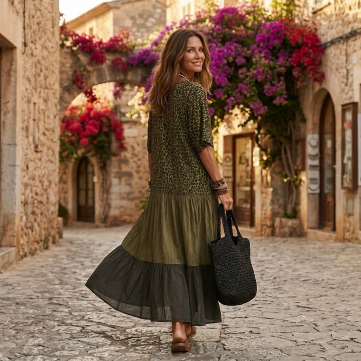 Relina - Tiered Woven Boho Maxi Dress