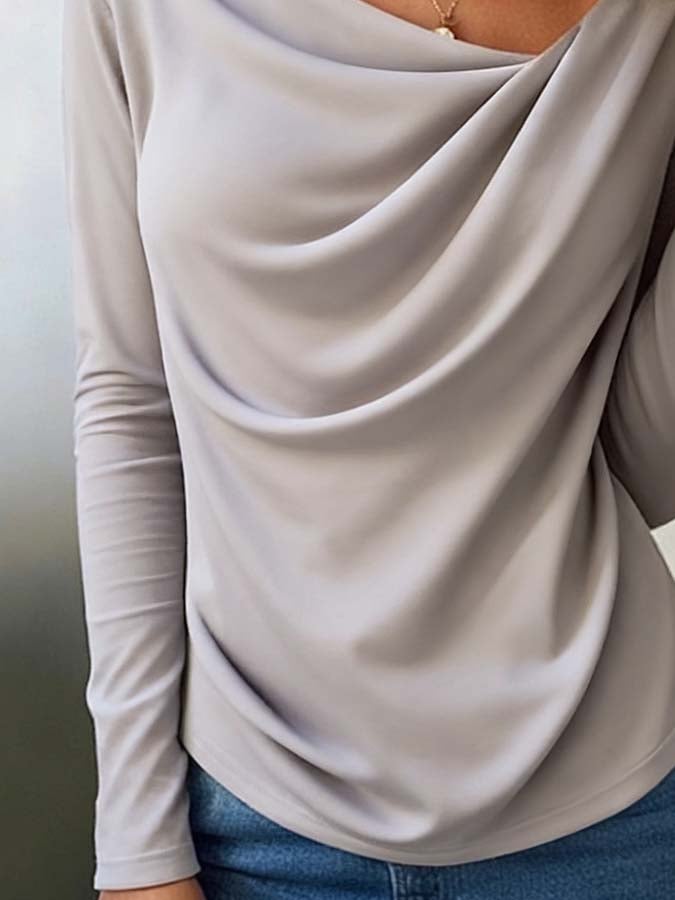 Yunara - Pleated Front Woven Top