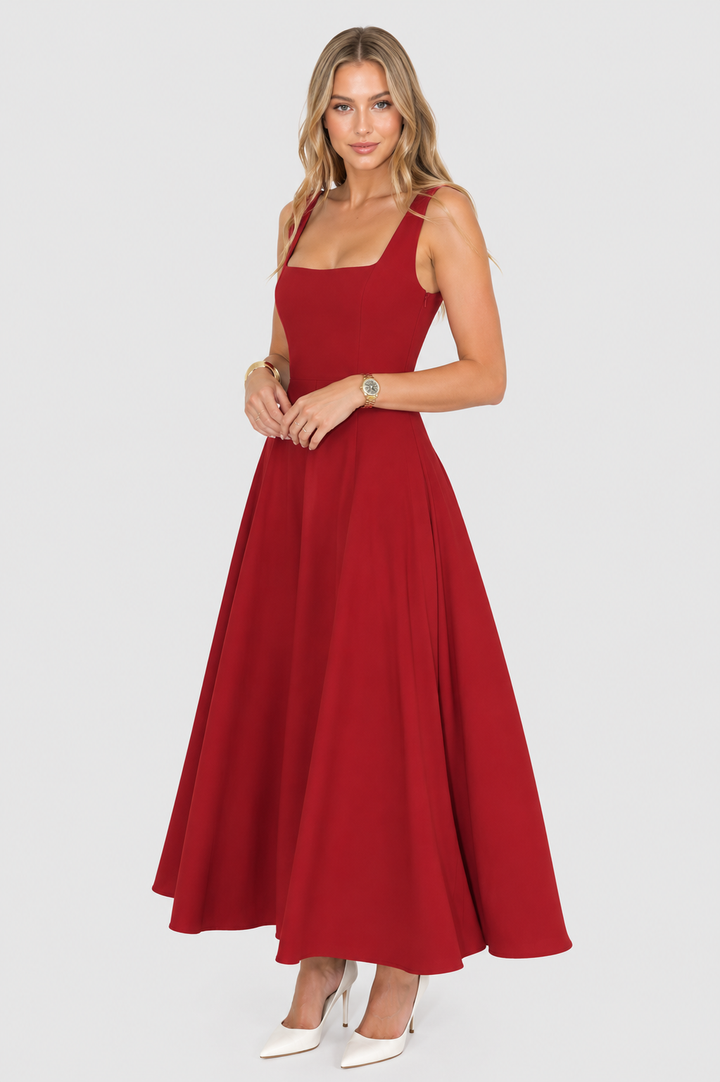 Kelara - Square Neck Woven Dress