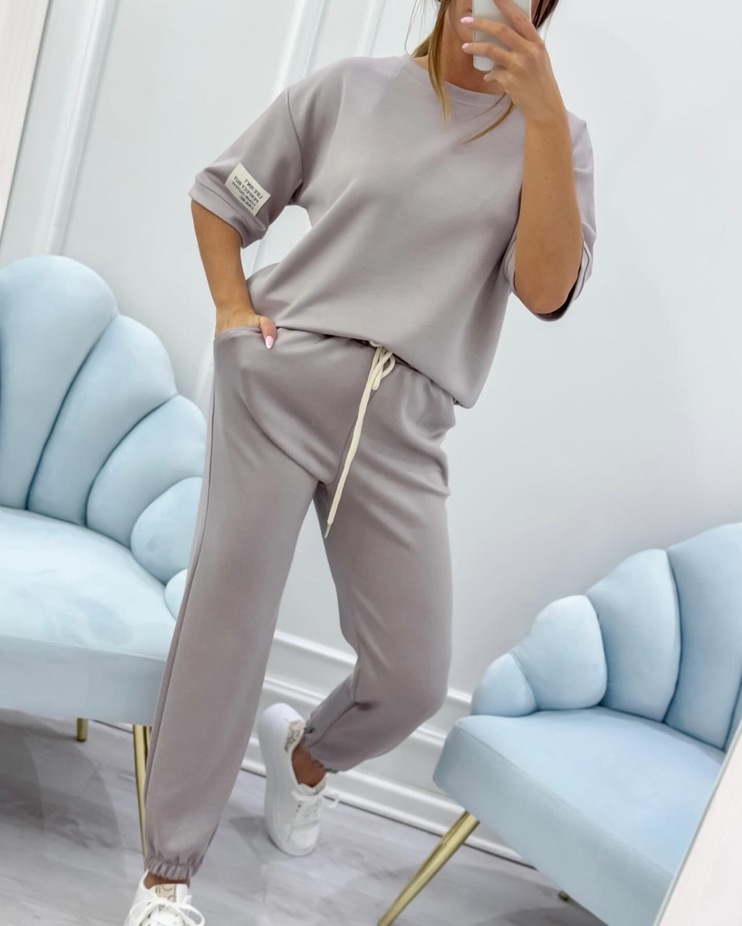 Nevira - Crewneck Jersey Top And Trousers Set