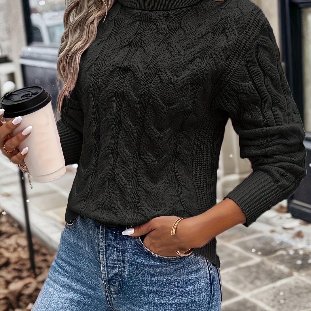 Tavina - High-Neck Knit Sweater