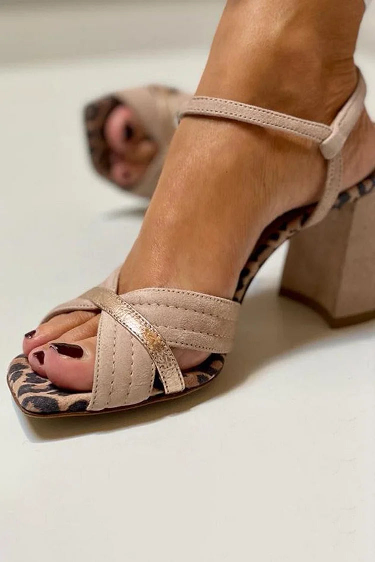 Mireva - Cross-Strap Metallic Sandals