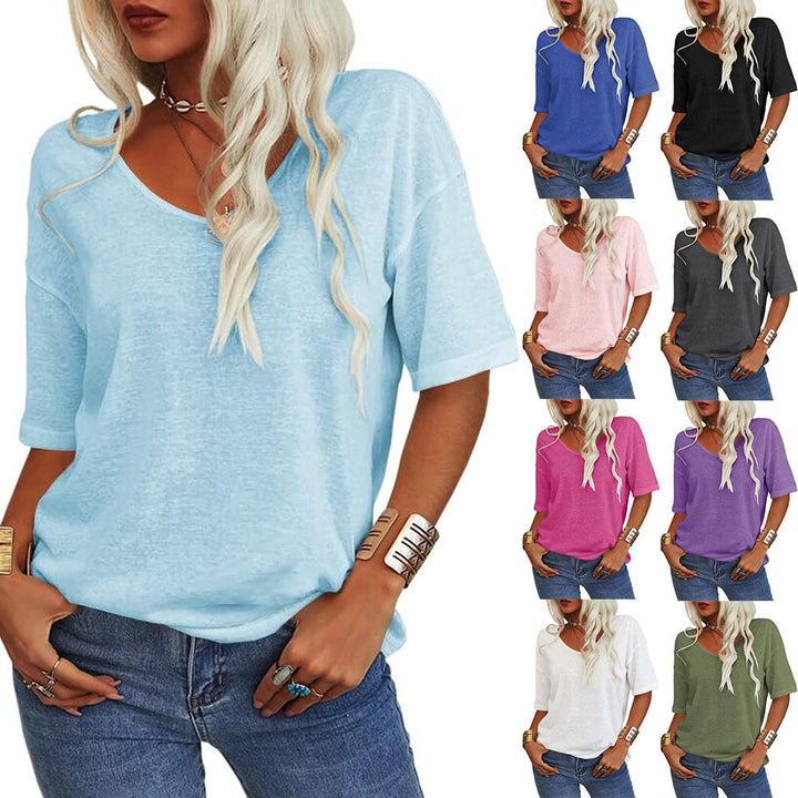 Kelira - Petal Sleeve Stretch Jersey T-Shirt
