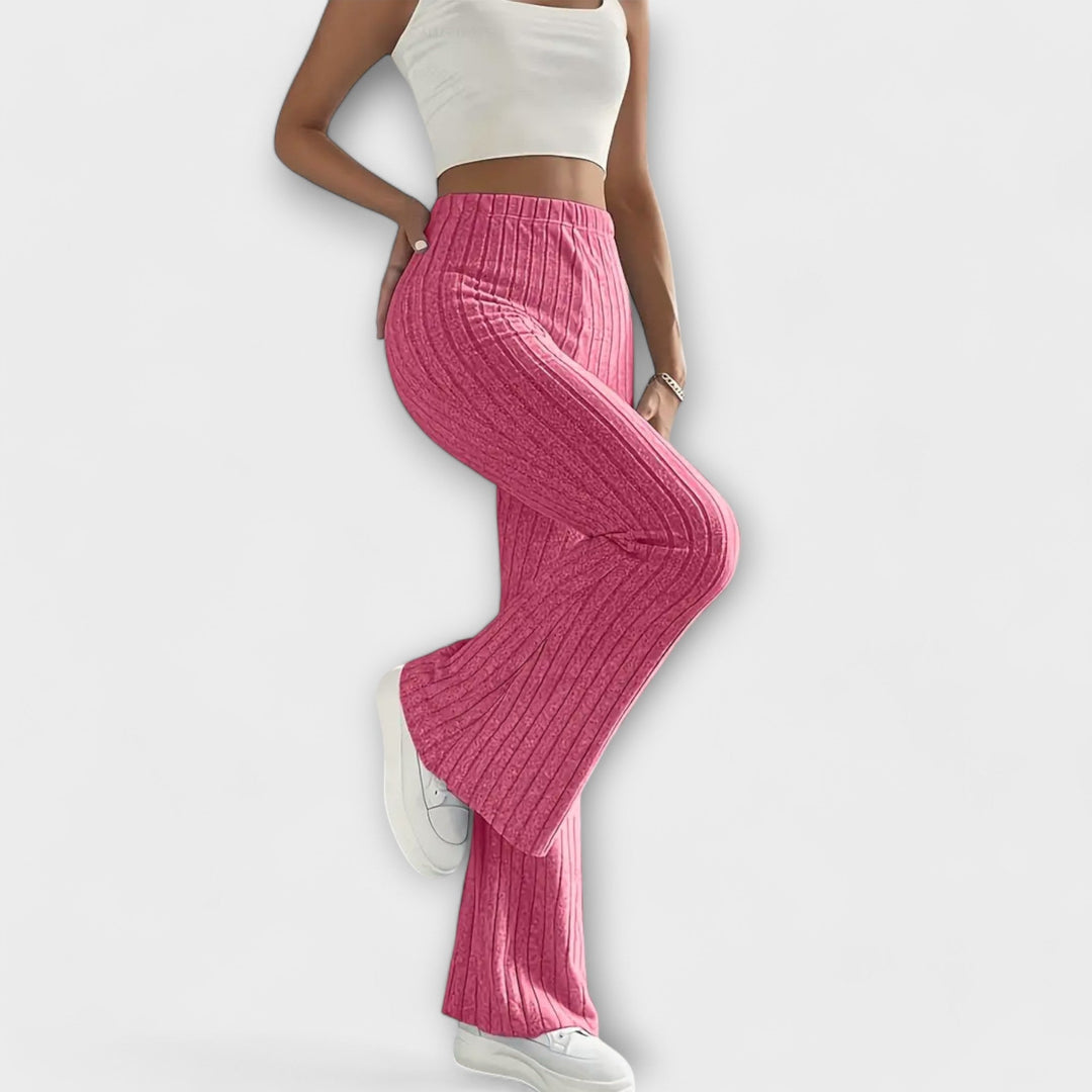 Velara - Elastic Waistband Woven Trousers