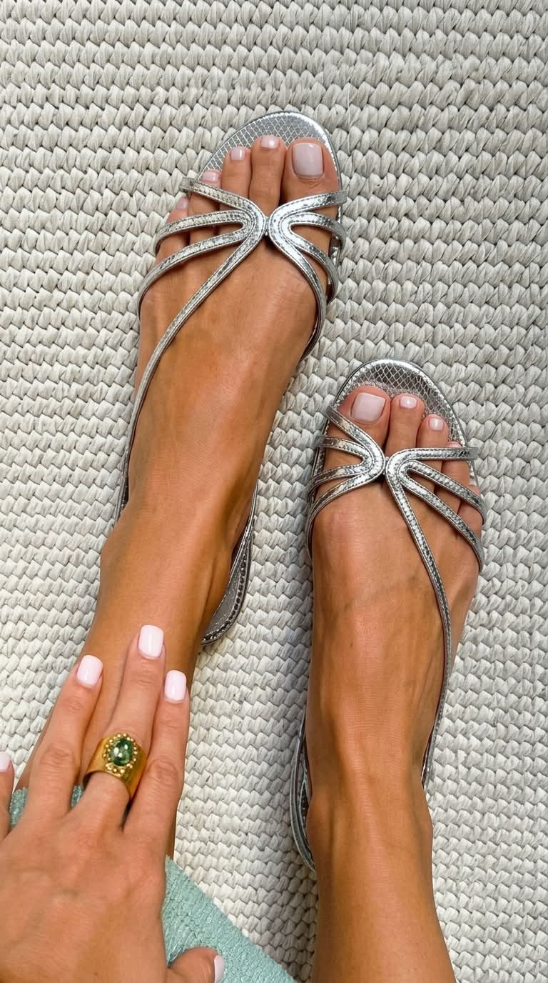 Kirela - Thin-Strap Metallic Sandals