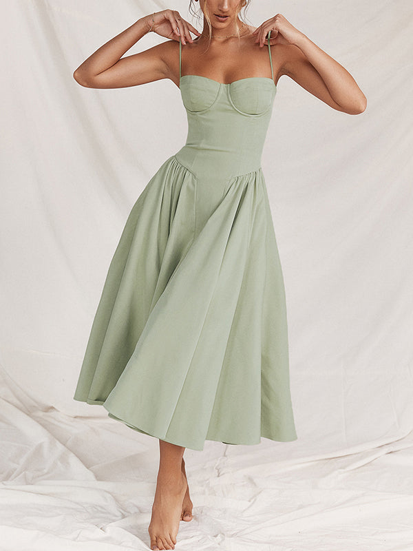 Mevara - Corset-Style Bodice Woven Dress