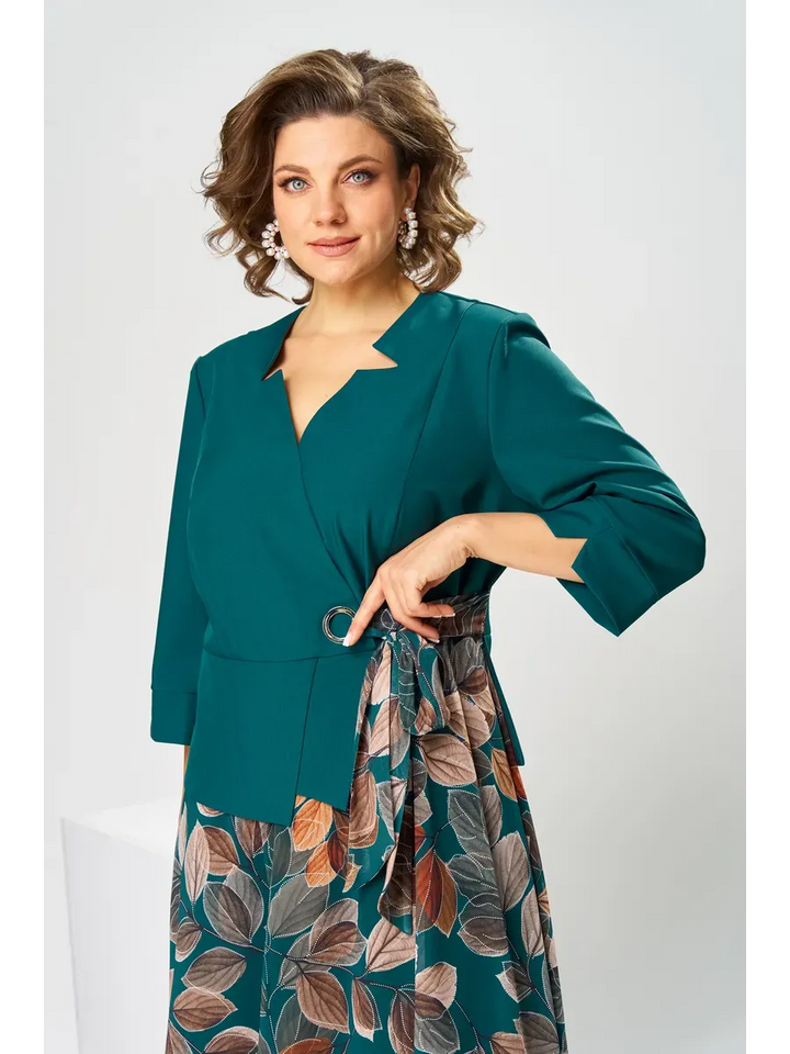 Ilyra - Notch Collar Chiffon Dress