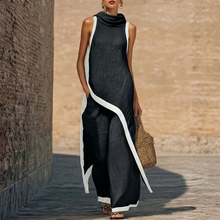 Avylen - Asymmetric Cut Linen-Cotton Set