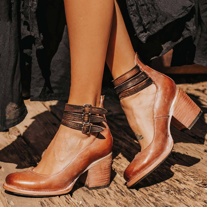 Navira - Strappy Leather Heels