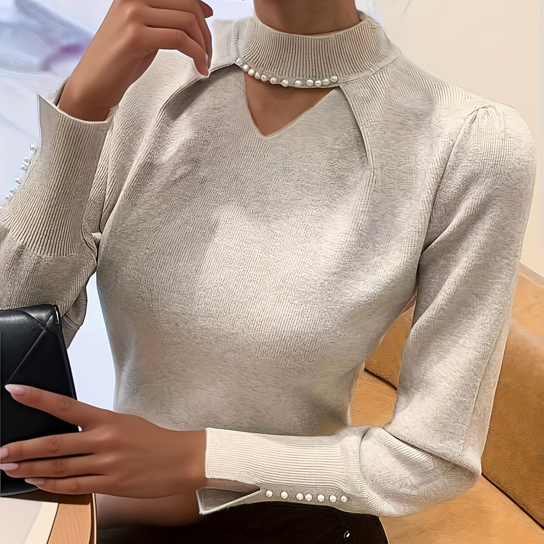 Neraya - Pearl-Detail Viscose Sweater