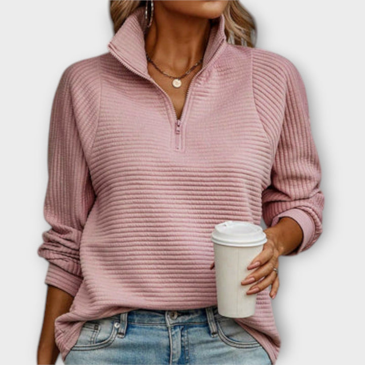 Zareli - Polo Zip Wool-Blend Pullover