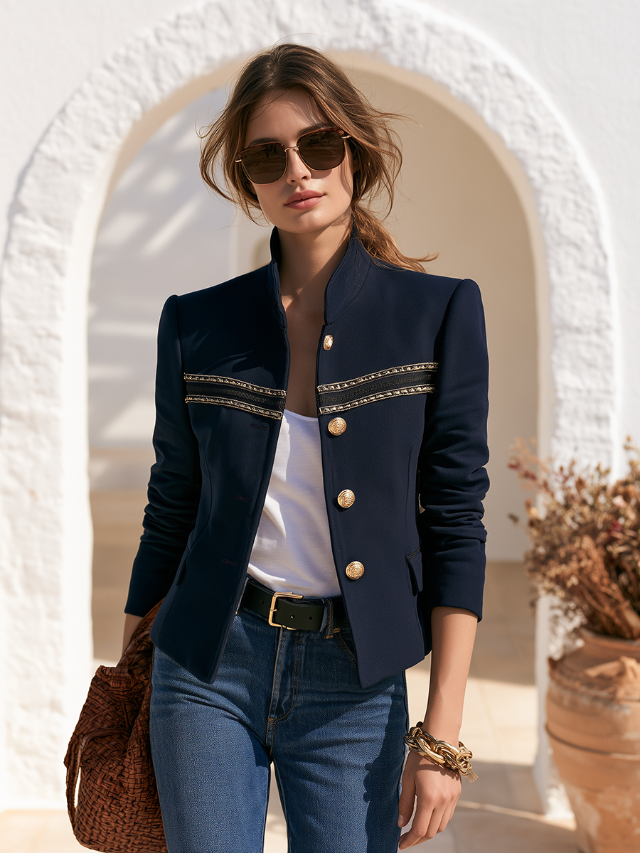Nivara - Stand-Collar Woven Jacket