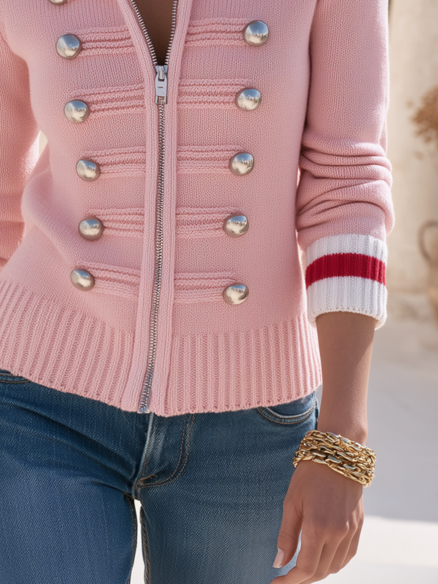 Mavira - Front-Zip Knit Jacket