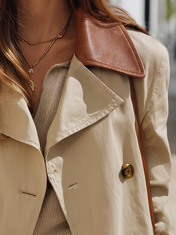 Mireva - Cropped Woven Trench Coat