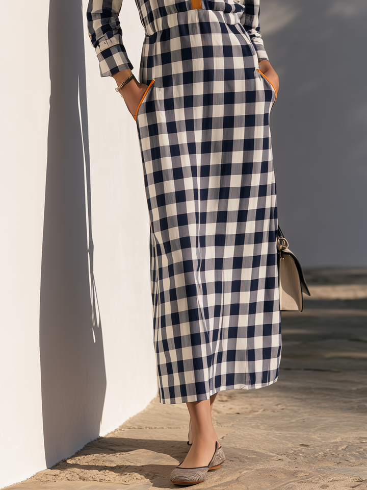 Varise - Checked Cotton-Blend Maxi Dress