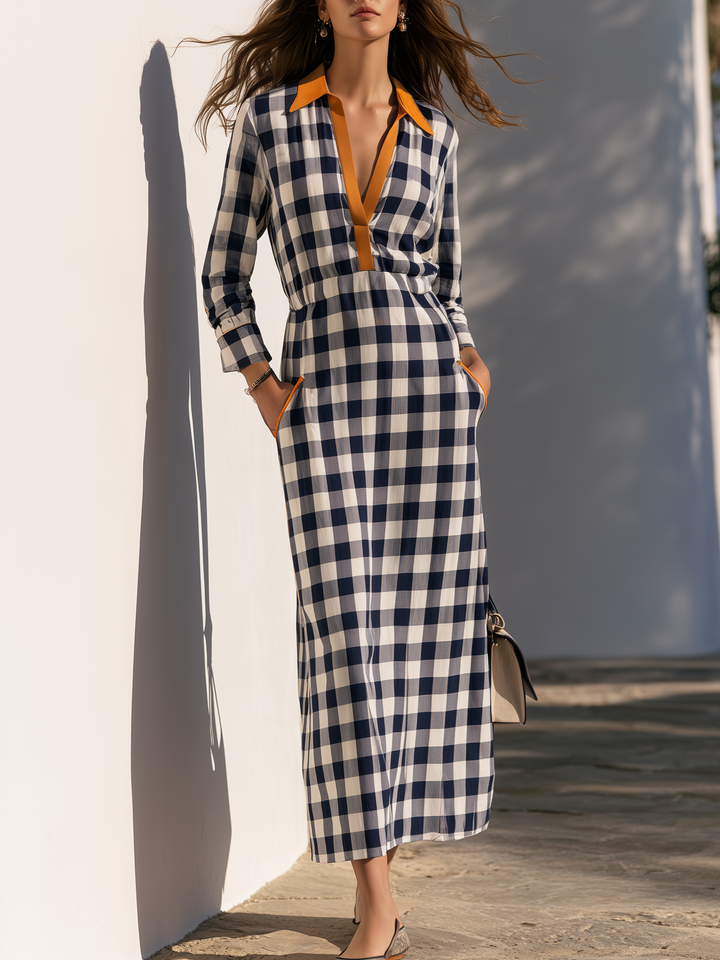 Varise - Checked Cotton-Blend Maxi Dress