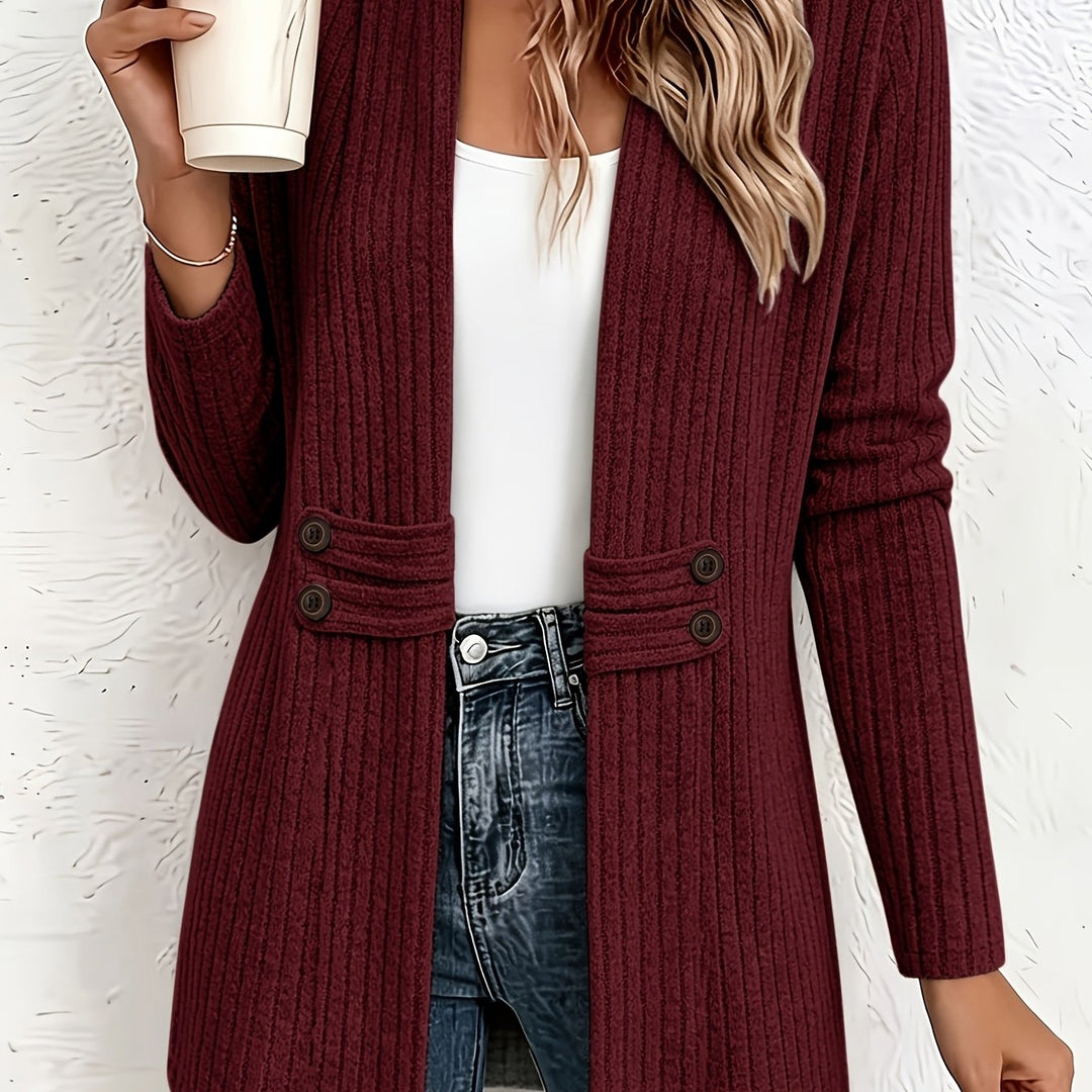 Velira - Double-Breasted Knit Cardigan