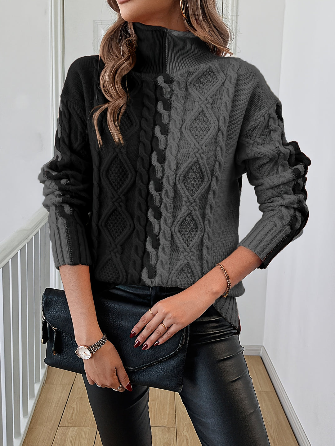 Nerise - Vertical Stripe Knit Blouse
