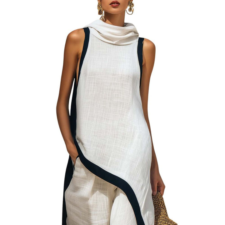 Avylen - Asymmetric Cut Linen-Cotton Set