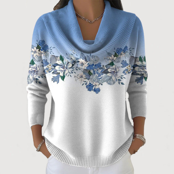 Selora - Wide High Neck Cotton Knit Jumper