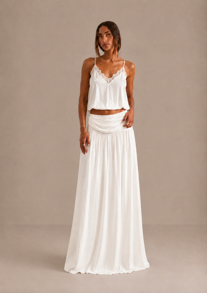 Orlise - Ruffled-Waist Skirt