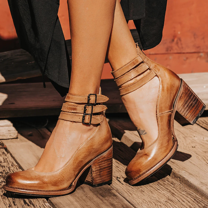 Navira - Strappy Leather Heels