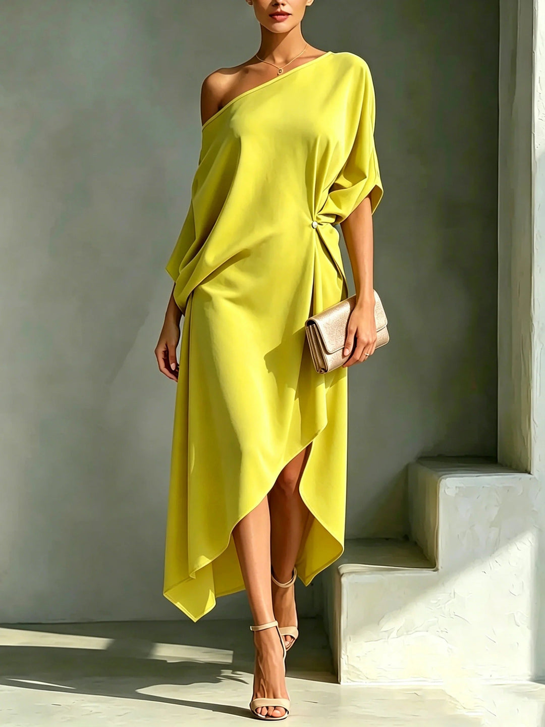 Mireva - One-Shoulder Cotton-Blend Dress