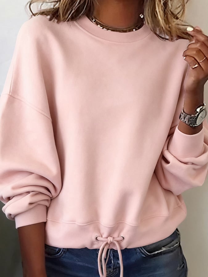 Mevara - Round Neck Jersey Sweatshirt