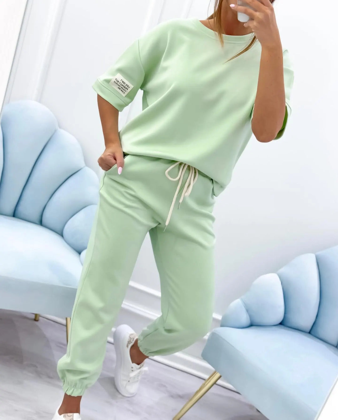 Nevira - Crewneck Jersey Top And Trousers Set