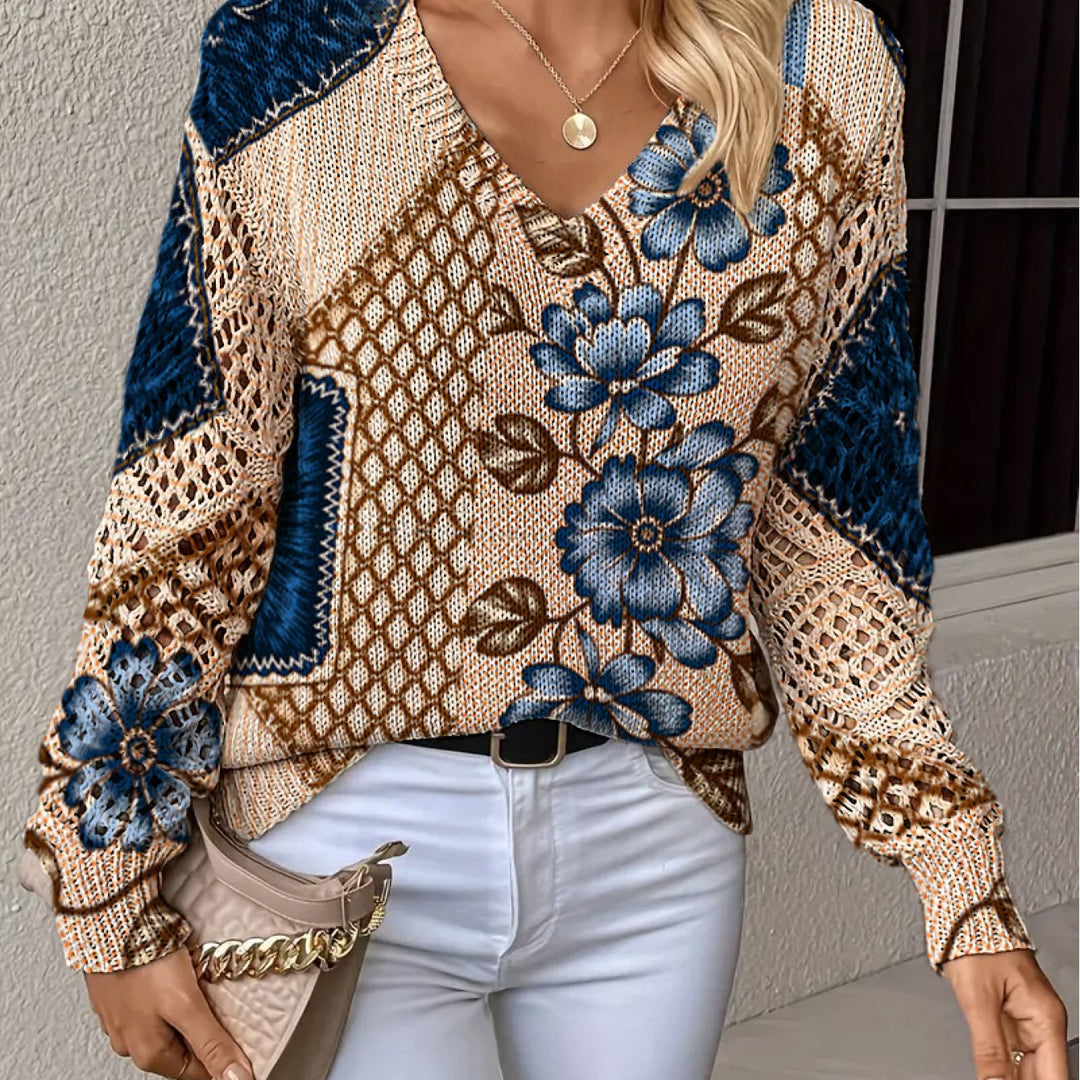 Zivora - Color-Blocked Knit Top