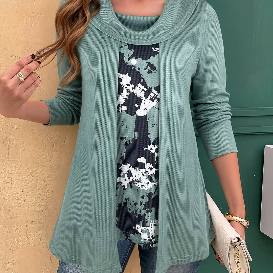 Tivora - Faux Two-Piece Knit Top