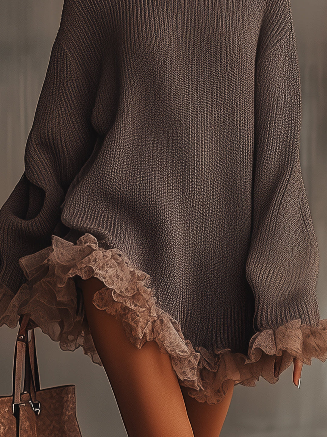 Rivana - Ruffled Hem Knit Dress