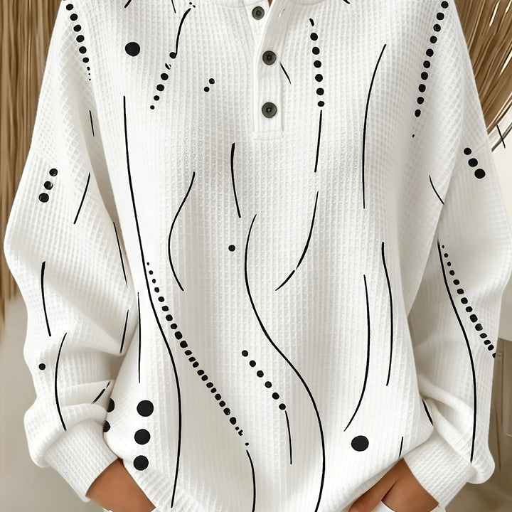 Calira - Polka Dot Waffle Knit Top