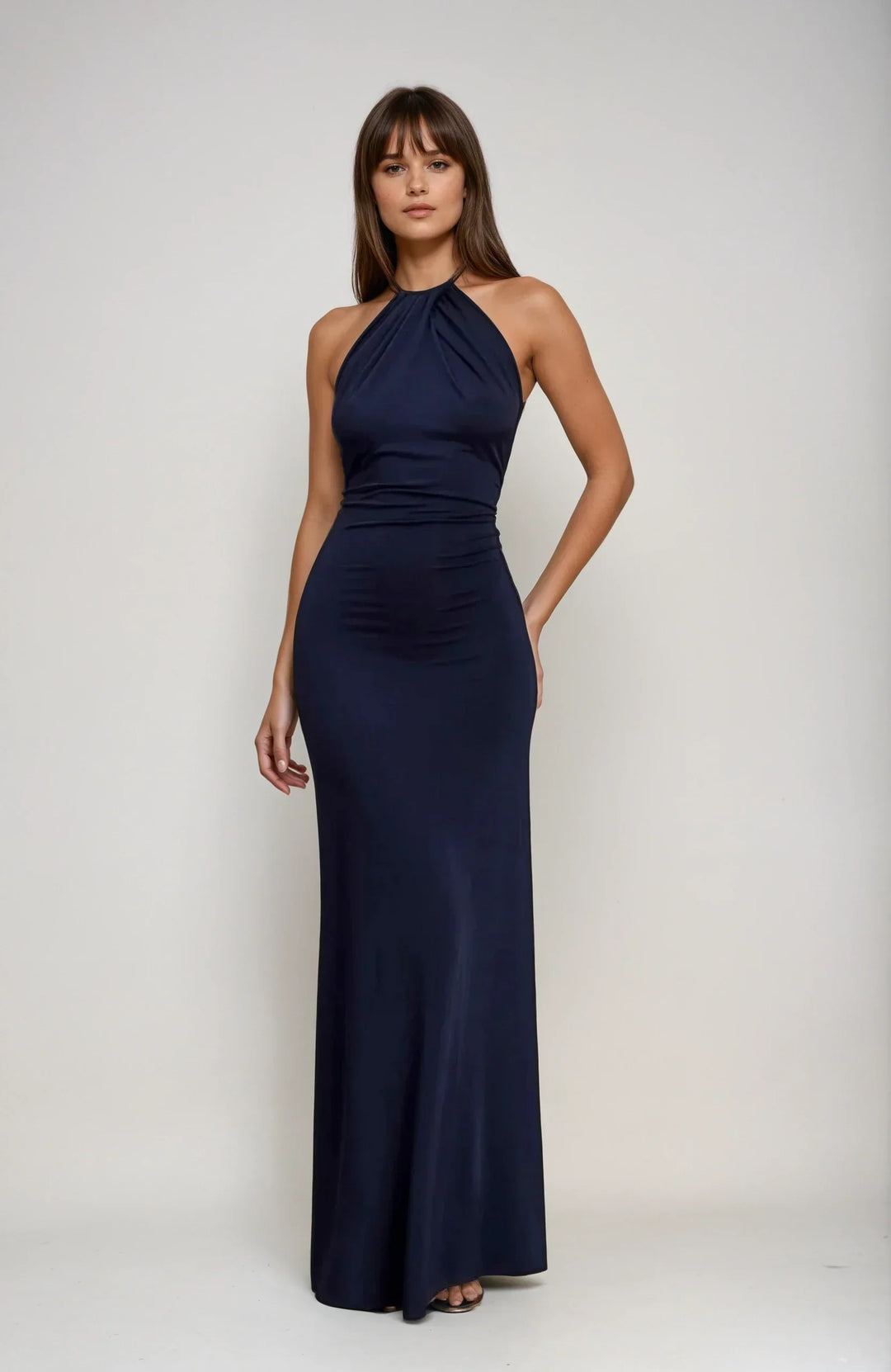 Sivela - Halter Neck Stretch Maxi Dress