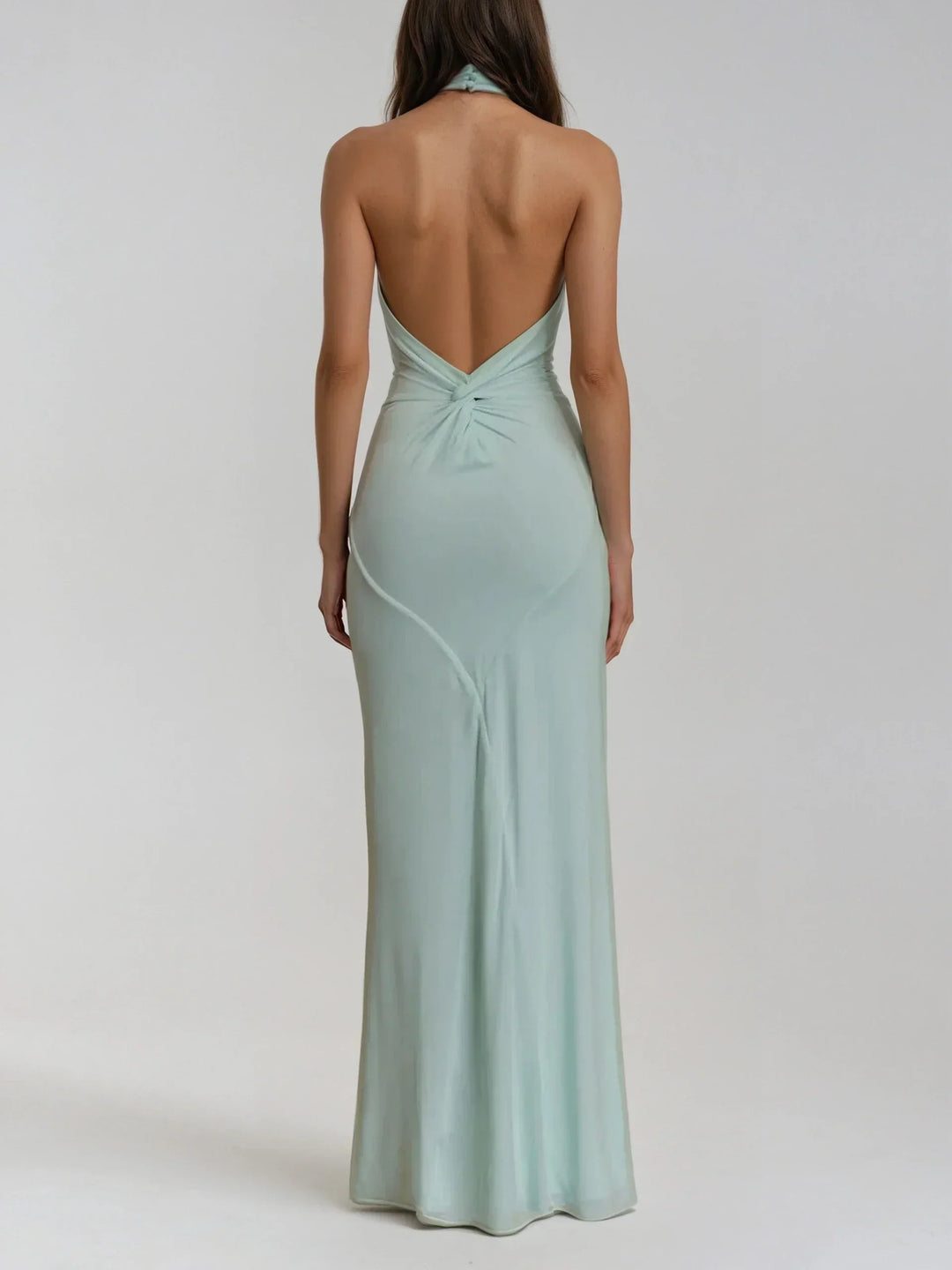 Sivela - Halter Neck Stretch Maxi Dress