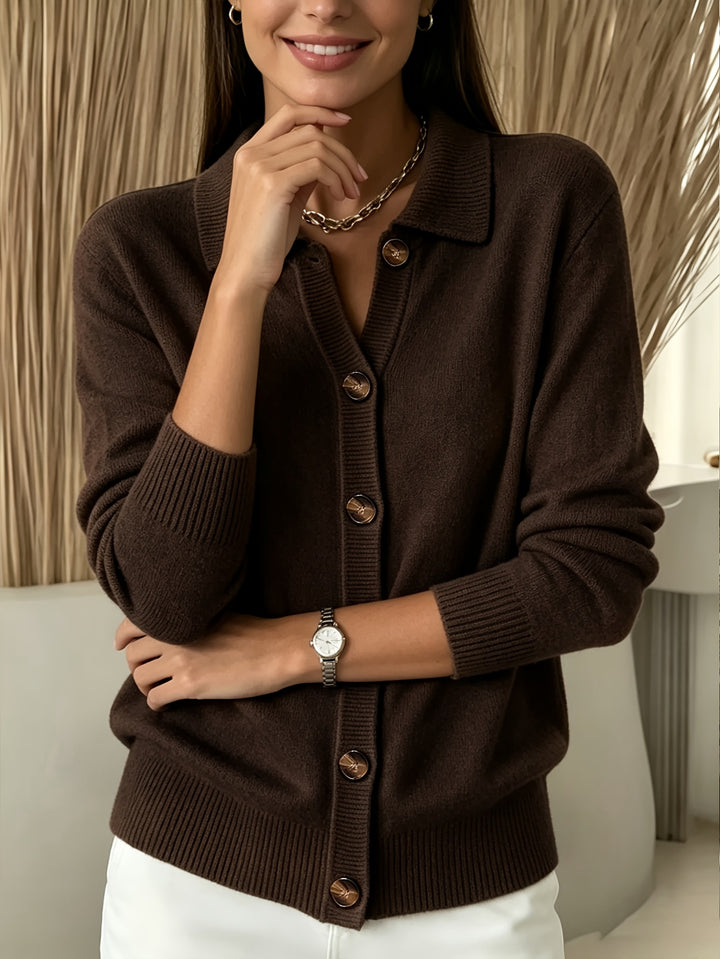 Relani - V-Neck Rib-Knit Cardigan