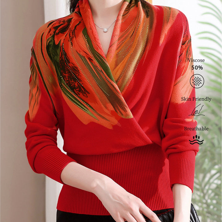 Rilena - Rhinestone Viscose Knit Sweater